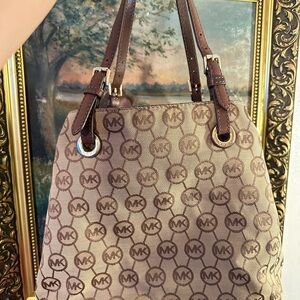 Michael Kors Brown Monogram Shoulder Bag